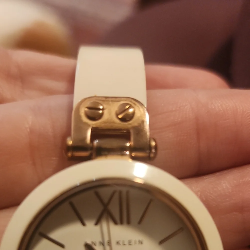 Anne Klein Rose Gold and Cream Roman Numeral Watch